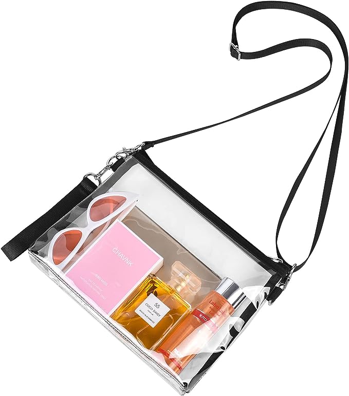 Clear Crossbody Purse Bag Stadium Approved Clear Tote Bag for Work Concert Sports